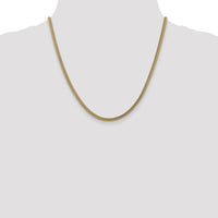 14K Yellow Gold 20" 3mm Semi-Solid Franco Chain with Fancy Lobster Clasp by Oro Pregiato