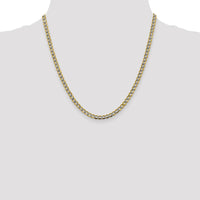 14K Yellow Gold 20" 4.3mm Semi-Solid Rhodium Pavé Curb Chain with Lobster Clasp by Oro Pregiato