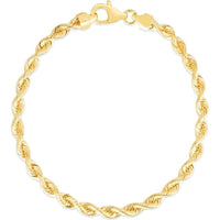 14K Yellow Gold 20" 4.3mm Silk Rope Chain Necklace with Lobster Clasp by Orozza Fine Jewelry