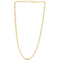 14K Yellow Gold 20" 4.3mm Silk Rope Chain Necklace with Lobster Clasp by Orozza Fine Jewelry