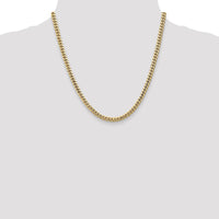 14K Yellow Gold 20" 4.3mm Solid Miami Cuban Link Necklace with Lobster Clasp by Oro Pregiato