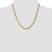 14K Yellow Gold 20" 4.75mm Flat Beveled Curb Chain with Lobster Clasp by Oro Pregiato