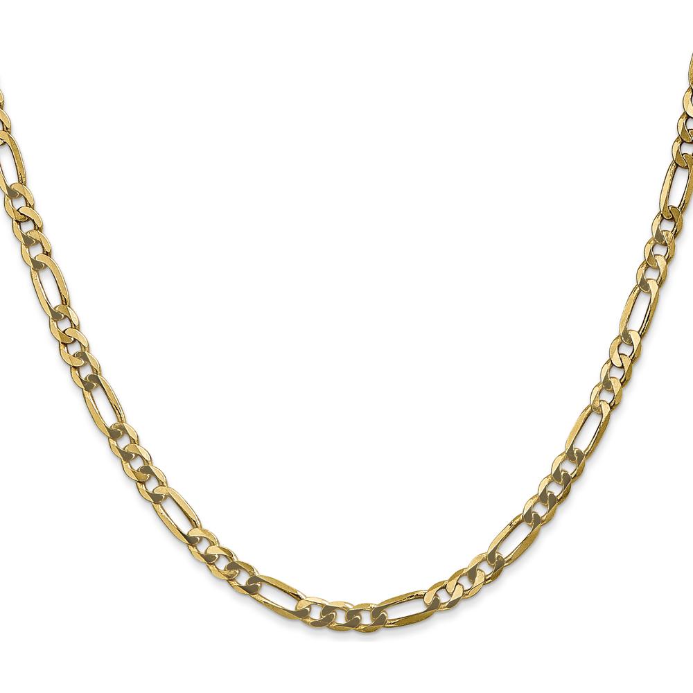 14K Yellow Gold 20" 4mm Flat Figaro Chain with Lobster Clasp by Oro Pregiato