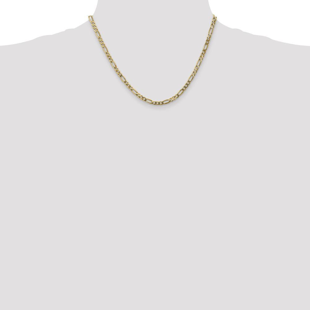 14K Yellow Gold 20" 4mm Flat Figaro Chain with Lobster Clasp by Oro Pregiato
