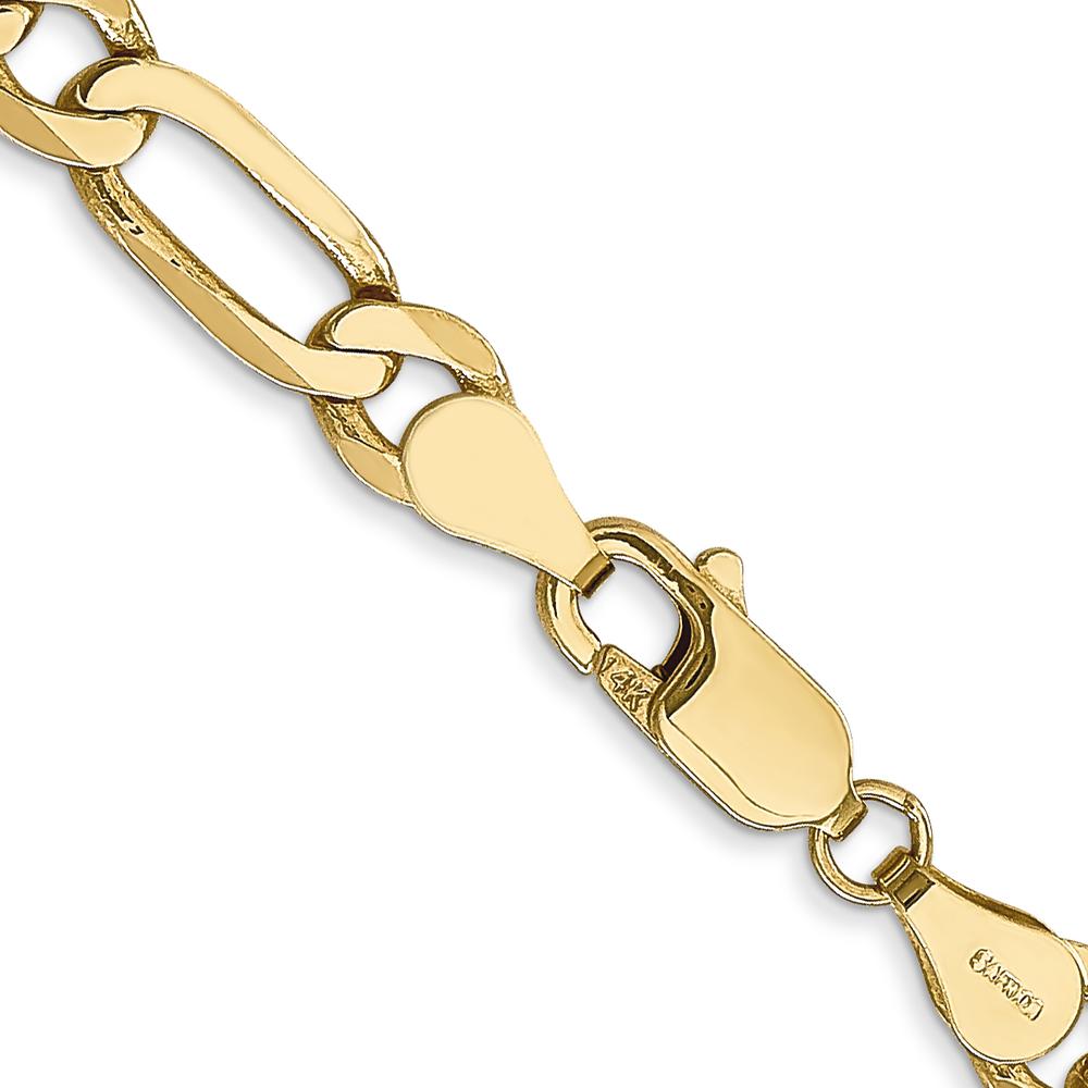 14K Yellow Gold 20" 5.25mm Flat Figaro Chain Necklace with Lobster Clasp by Oro Pregiato