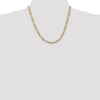 14K Yellow Gold 20" 5.25mm Flat Figaro Chain Necklace with Lobster Clasp by Oro Pregiato