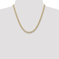 14K Yellow Gold 20" 5.25mm Polished Curb Chain with Lobster Clasp by Oro Pregiato