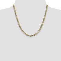 14K Yellow Gold 20" 5.2mm Curb Chain with Rhodium Pavé Detail and Lobster Clasp by Oro Pregiato