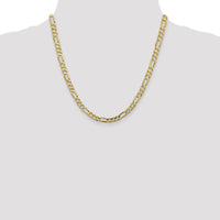 14K Yellow Gold 20" 5.5mm Concave Open Figaro Chain with Lobster Clasp by Oro Pregiato