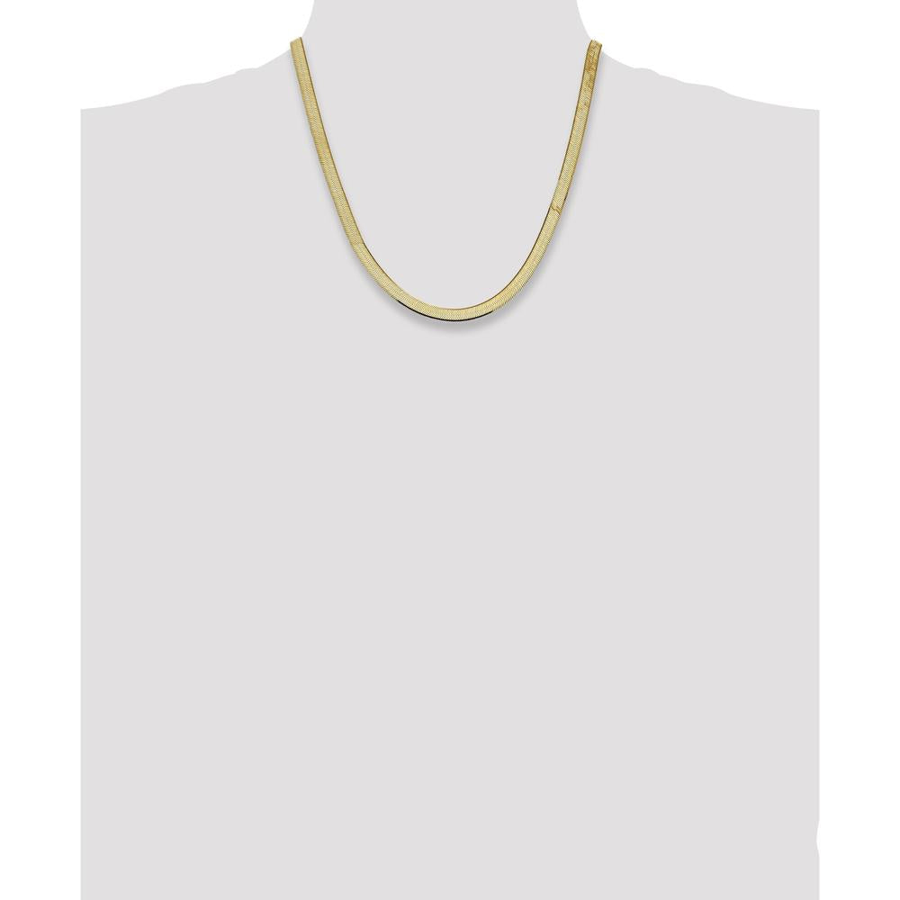 14K Yellow Gold 20" 5.5mm Herringbone Necklace with Lobster Clasp by 0