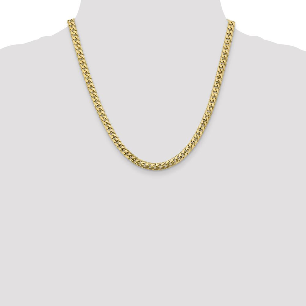 14K Yellow Gold 20" 5.5mm Solid Miami Cuban Link Chain with Lobster Clasp by Oro Pregiato