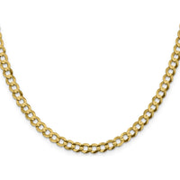 14K Yellow Gold 20" 5.9mm Lightweight Flat Cuban Chain with Lobster Clasp by Oro Pregiato