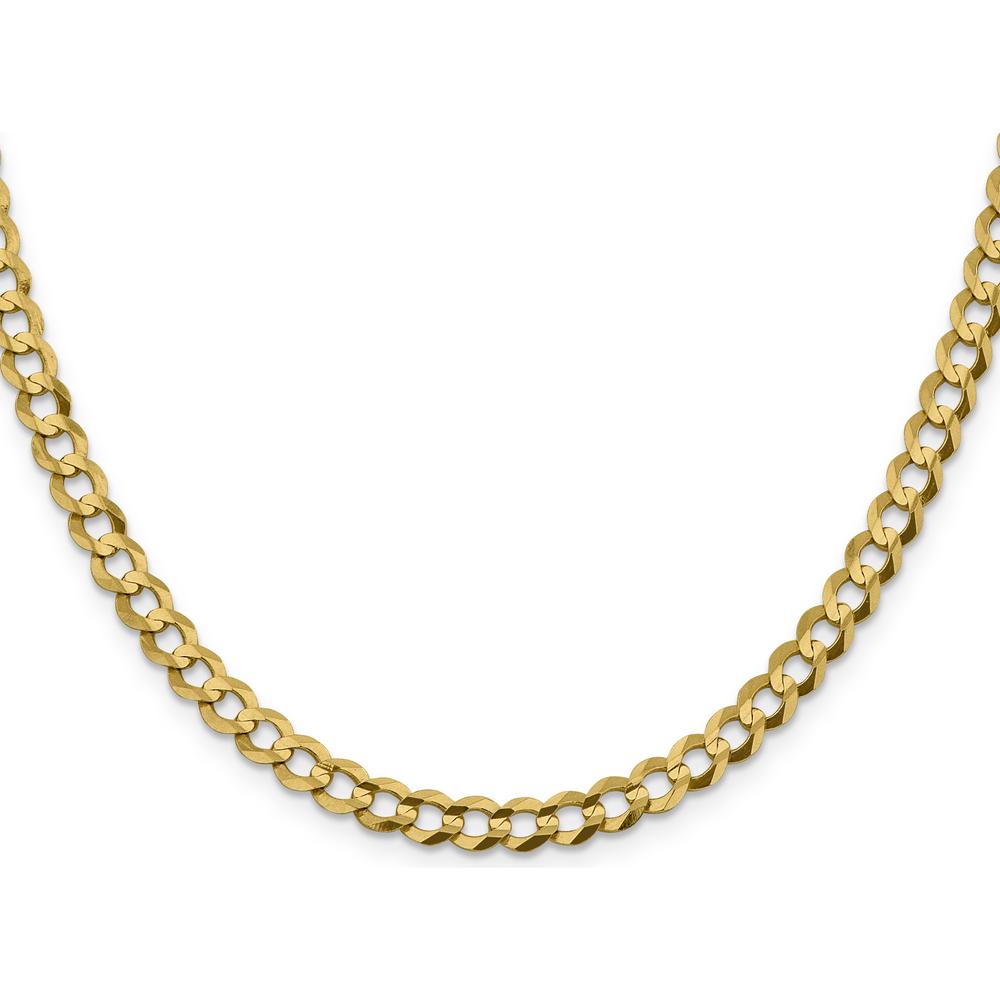 14K Yellow Gold 20" 5.9mm Lightweight Flat Cuban Chain with Lobster Clasp by Oro Pregiato