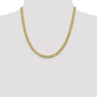 14K Yellow Gold 20" 5.9mm Lightweight Flat Cuban Chain with Lobster Clasp by Oro Pregiato