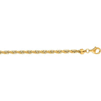 14K Yellow Gold 20" 5mm Diamond Cut Rope Chain Necklace by Orozza Fine Jewelry
