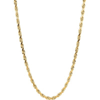 14K Yellow Gold 20" 5mm Diamond Cut Rope Chain Necklace by Orozza Fine Jewelry