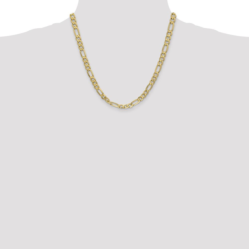 14K Yellow Gold 20" 6.25mm Flat Figaro Chain Necklace with Lobster Clasp by Oro Pregiato