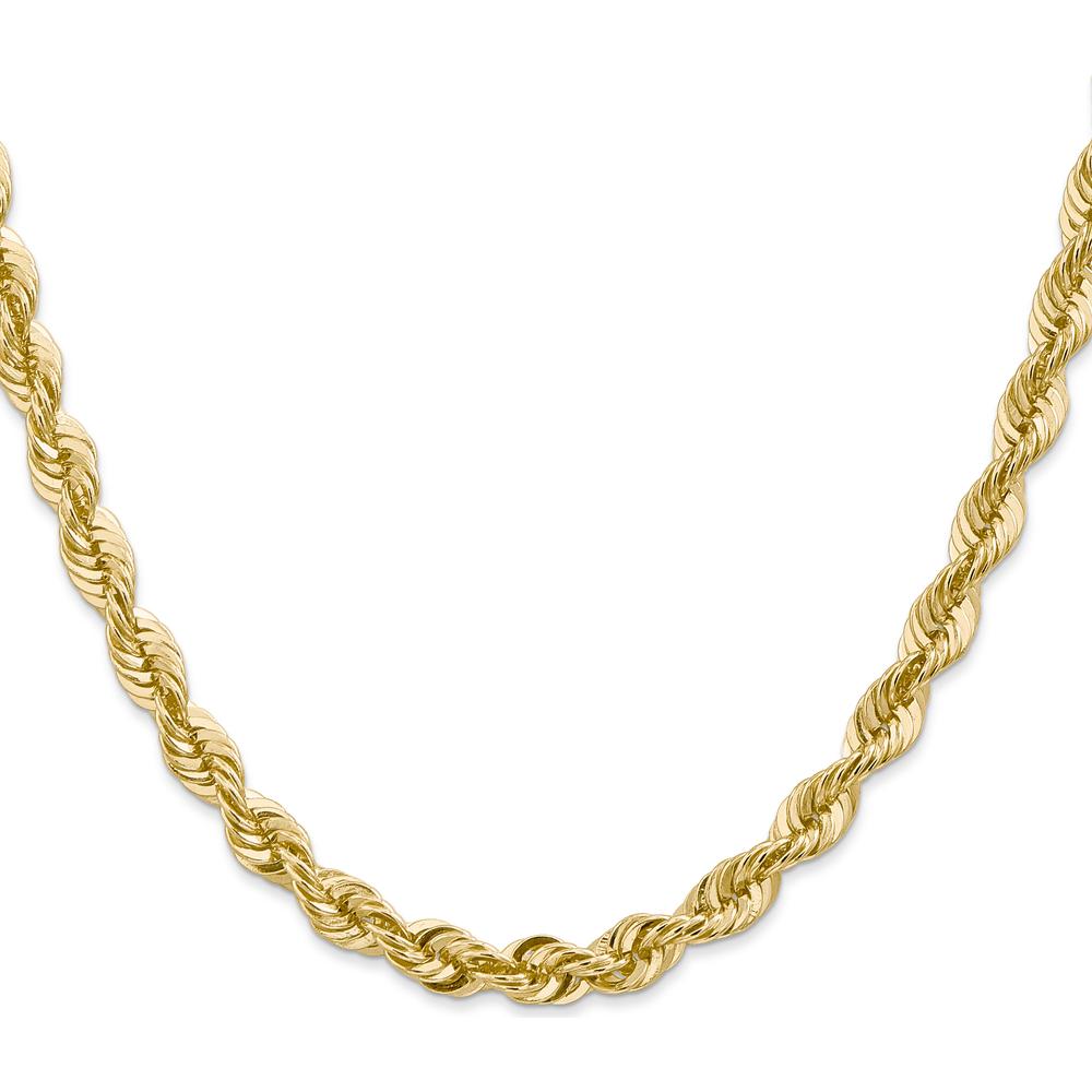 14K Yellow Gold 20" 6mm Regular Rope Chain Necklace with Fancy Lobster Clasp