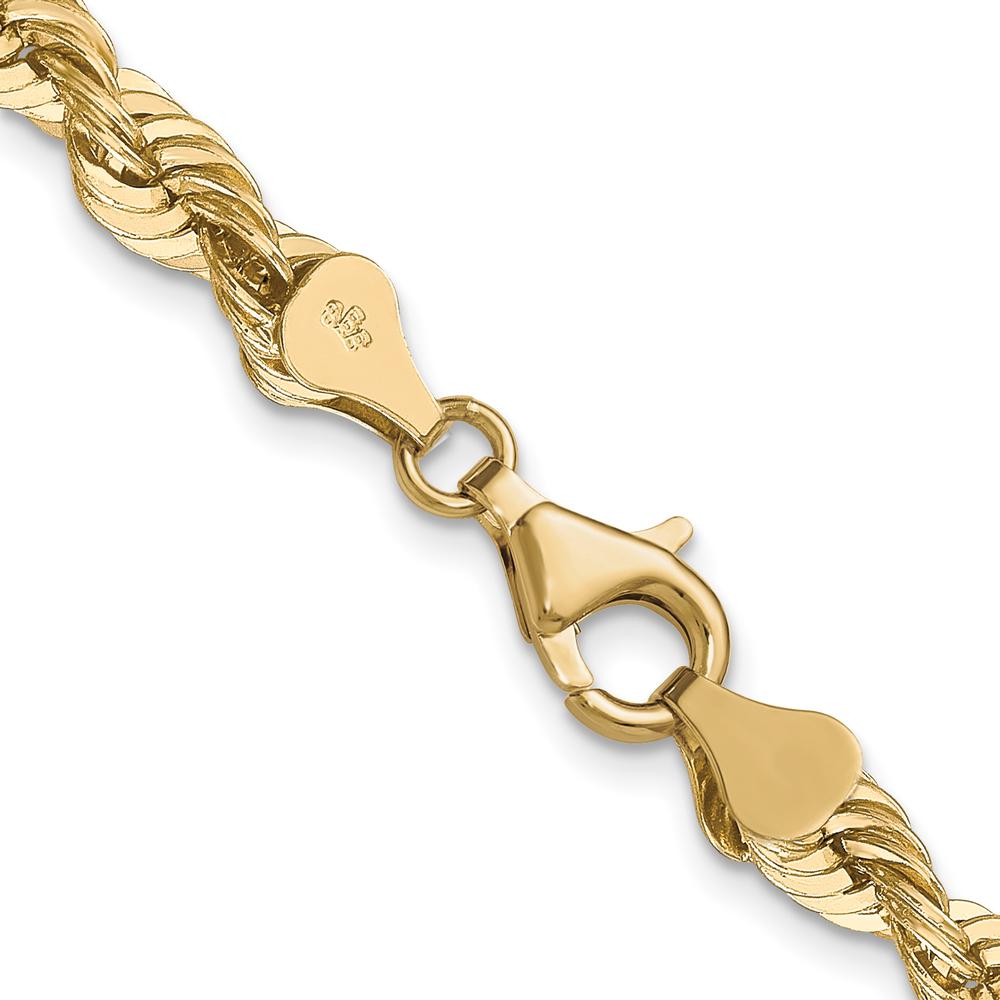 14K Yellow Gold 20" 6mm Regular Rope Chain Necklace with Fancy Lobster Clasp
