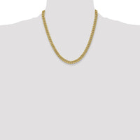 14K Yellow Gold 20" 6mm Semi-Solid Miami Cuban Chain Necklace with Lobster Clasp by Oro Pregiato