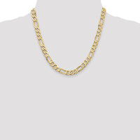 14K Yellow Gold 20" 7.5mm Flat Figaro Chain with Lobster Clasp by Oro Pregiato