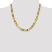 14K Yellow Gold 20" 7.5mm Open Concave Curb Chain with Lobster Clasp by Oro Pregiato