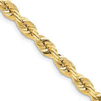 14K Yellow Gold 20" 7mm Diamond-Cut Rope Chain Necklace with Fancy Lobster Clasp by Oro Pregiato