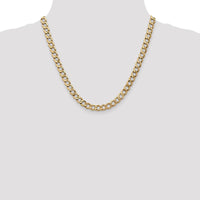 14K Yellow Gold 20" 7mm Semi-Solid Curb Chain with Lobster Clasp by Oro Pregiato