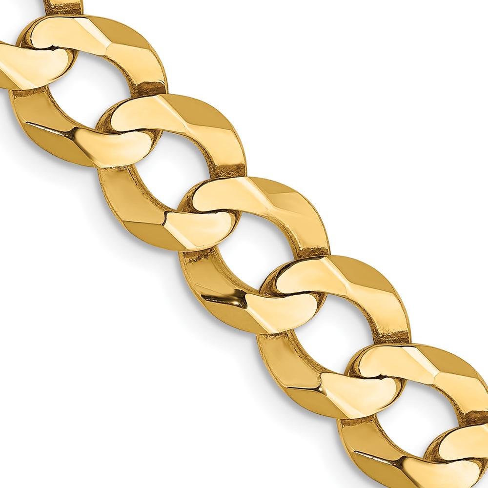 14K Yellow Gold 20" 8.3mm Lightweight Flat Cuban Chain with Lobster Clasp by Oro Pregiato