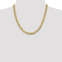 14K Yellow Gold 20" 8.3mm Lightweight Flat Cuban Chain with Lobster Clasp by Oro Pregiato