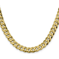 14K Yellow Gold 20" 8.5mm Flat Beveled Curb Chain with Lobster Clasp by Oro Pregiato