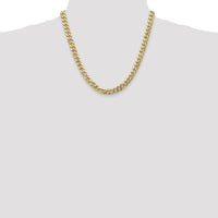 14K Yellow Gold 20" 8mm Flat Beveled Curb Chain with Lobster Clasp by Oro Pregiato