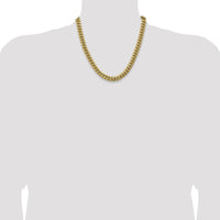 14K Yellow Gold 20" 9.3mm Semi-Solid Miami Cuban Chain with Lobster Clasp by Oro Pregiato