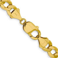 14K Yellow Gold 20" 9.4mm Lightweight Flat Cuban Chain with Lobster Clasp by Oro Pregiato