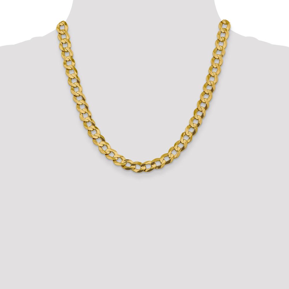 14K Yellow Gold 20" 9.4mm Lightweight Flat Cuban Chain with Lobster Clasp by Oro Pregiato