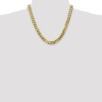 14K Yellow Gold 20" 9.5mm Flat Beveled Curb Chain with Lobster Clasp by Oro Pregiato