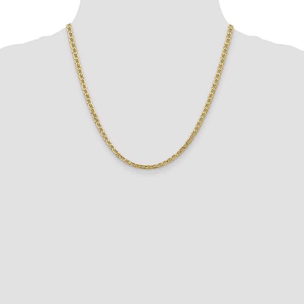 14K Yellow Gold 20" Anchor Chain Necklace with Lobster Clasp - 4mm Width by IBGoodman