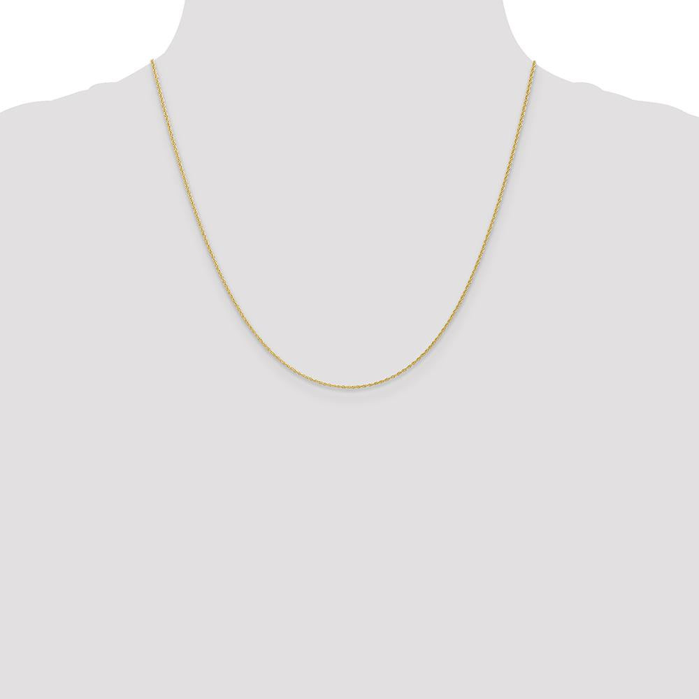 14K Yellow Gold 20" Baby Rope Chain with Spring Ring Clasp - 1.1mm Width by Oro Pregiato