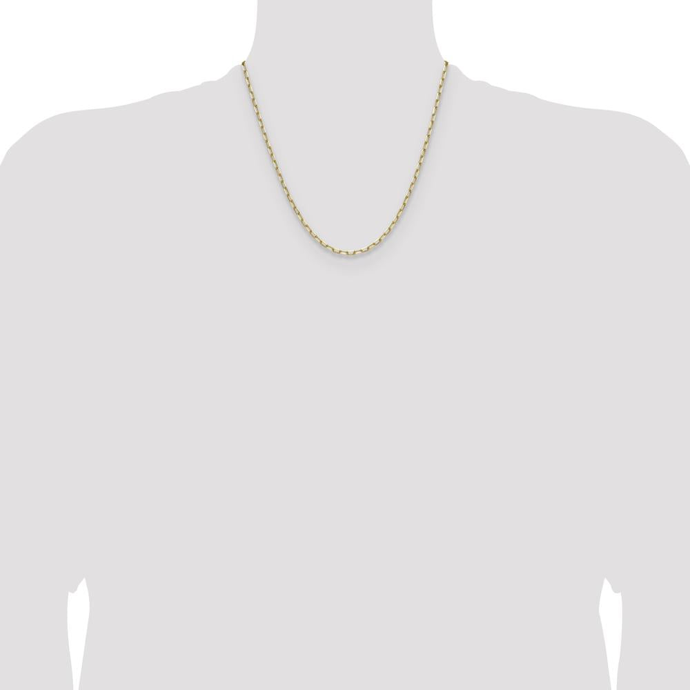 14K Yellow Gold 20" Beveled Paperclip Chain Necklace - 3.0mm Width by Oro Pregiato