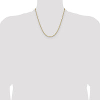 14K Yellow Gold 20" Beveled Paperclip Chain Necklace - 3.5mm Width by Oro Pregiato