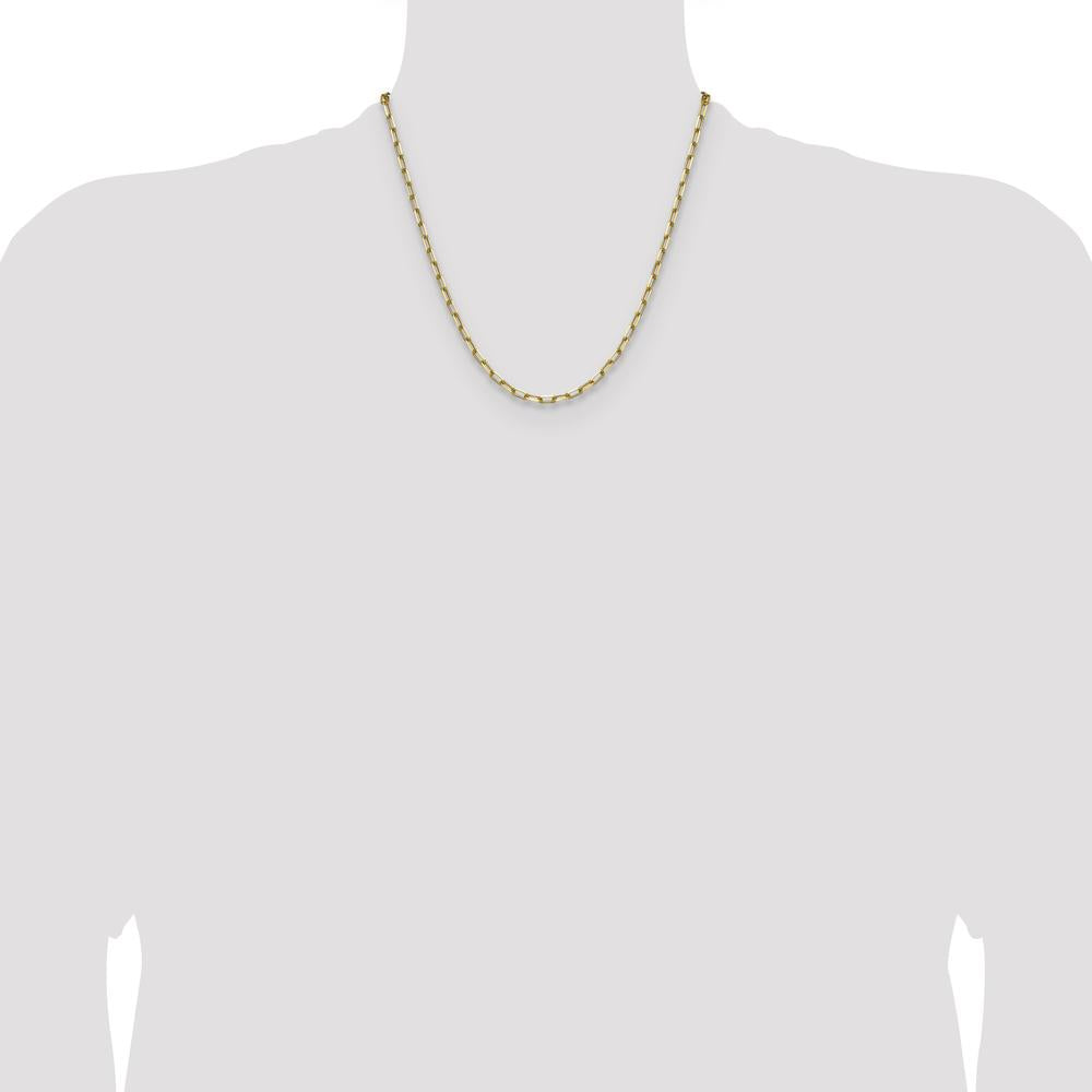 14K Yellow Gold 20" Beveled Paperclip Chain Necklace - 3.5mm Width by Oro Pregiato