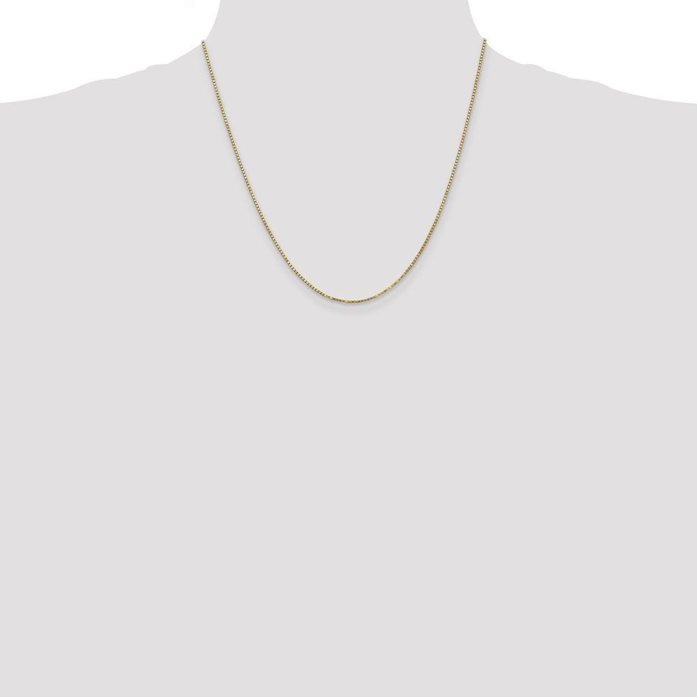 14K Yellow Gold 20" Box Chain Necklace - 1.3mm Width with Lobster Clasp by Oro Pregiato