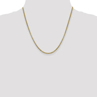 14K Yellow Gold 20" Box Chain Necklace - 2.45mm Width with Lobster Clasp by IBGoodman