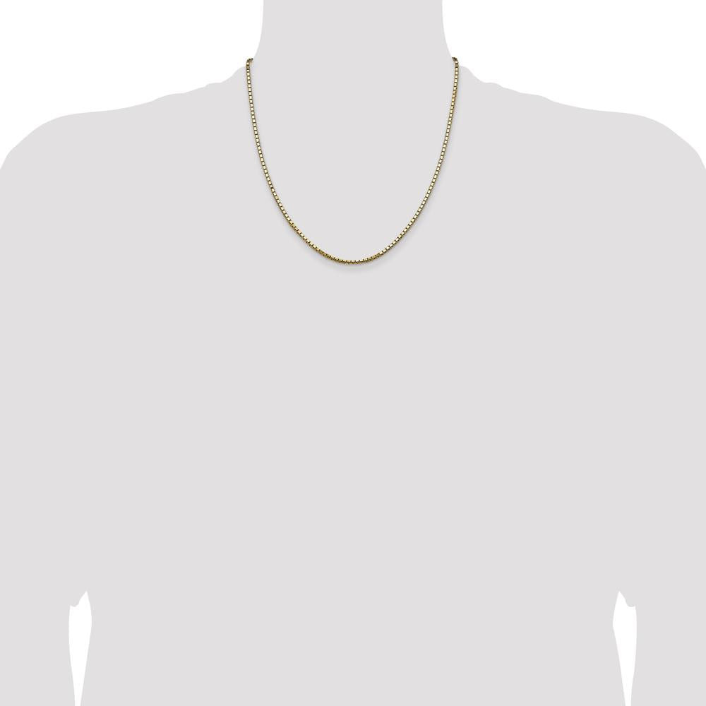 14K Yellow Gold 20" Box Chain Necklace - 2.5mm Width with Lobster Clasp by Oro Pregiato