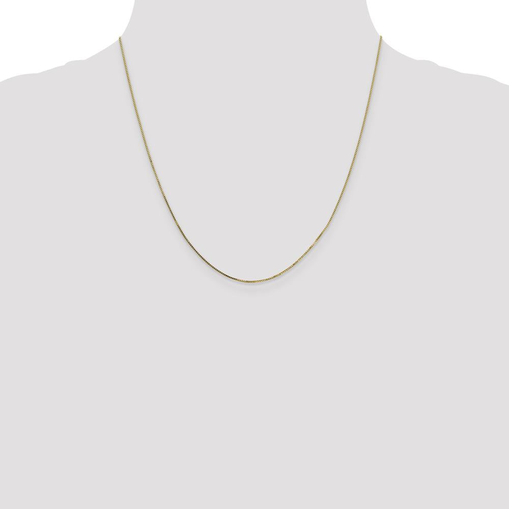 14K Yellow Gold 20" Box Chain Necklace with Spring Ring Clasp - 0.7mm Width by Oro Pregiato