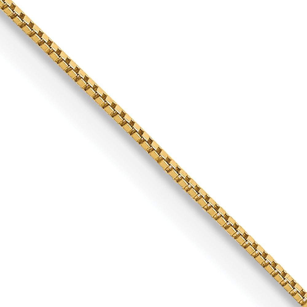 14K Yellow Gold 20" Box Link Chain Necklace with Spring Ring Clasp