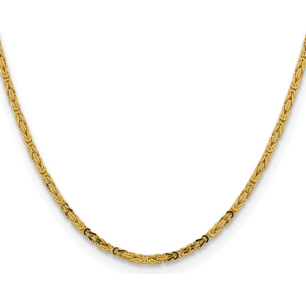 14K Yellow Gold 20" Byzantine Chain Necklace - 2.5mm Width by Oro Pregiato