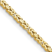 14K Yellow Gold 20" Byzantine Chain Necklace - 2mm Width by Oro Pregiato