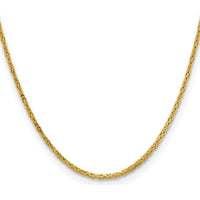 14K Yellow Gold 20" Byzantine Chain Necklace - 2mm Width by Oro Pregiato