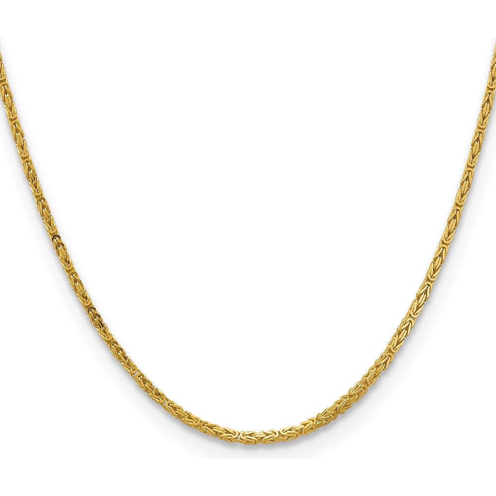14K Yellow Gold 20" Byzantine Chain Necklace - 2mm Width by Oro Pregiato